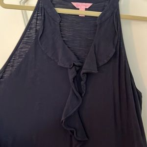 Lilly Pulitzer cotton/modal dress in navy. Size large